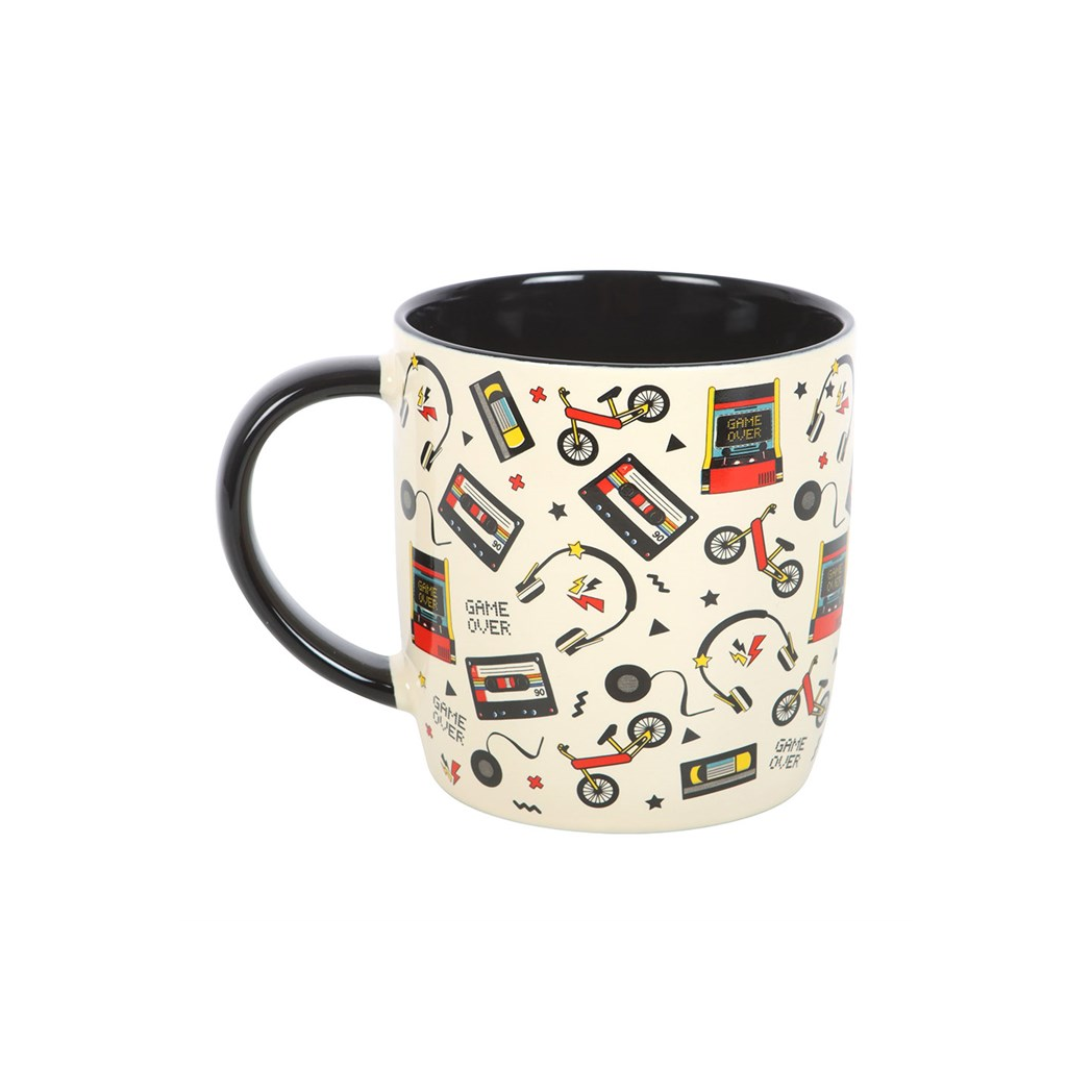 Retro 80s Print Mug – Vintage 1980s Style Ceramic Coffee Cup Gift