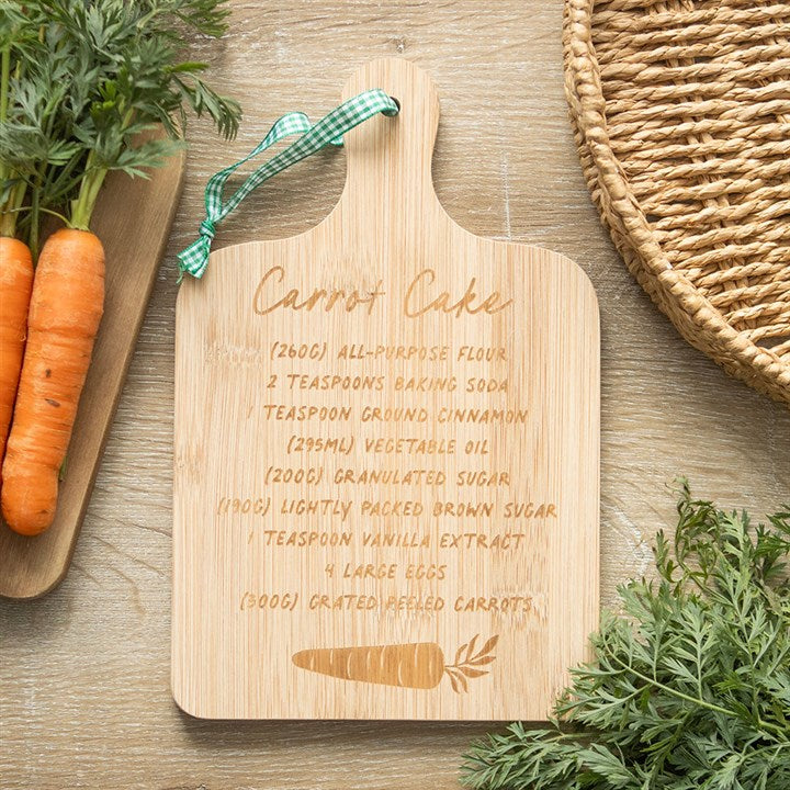 Carrot Cake Recipe Bamboo Serving Board 