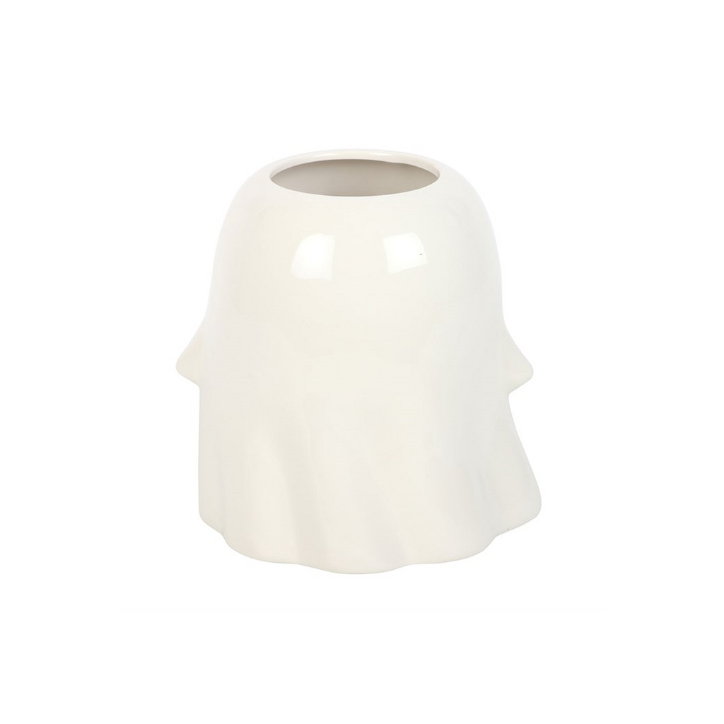 White ceramic vase on a white background