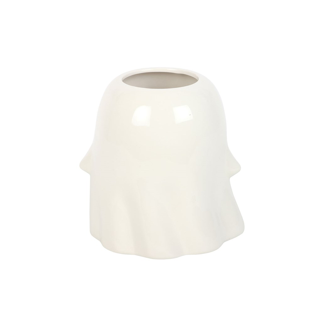 White ceramic vase on a white background
