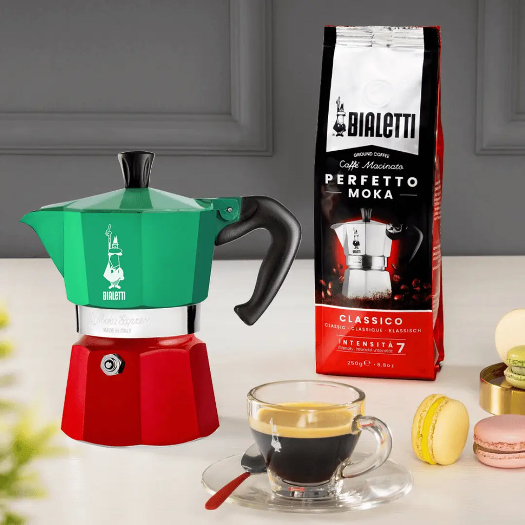 Bialetti Moka Express Tricolore Italia – Italian Stovetop Coffee Maker