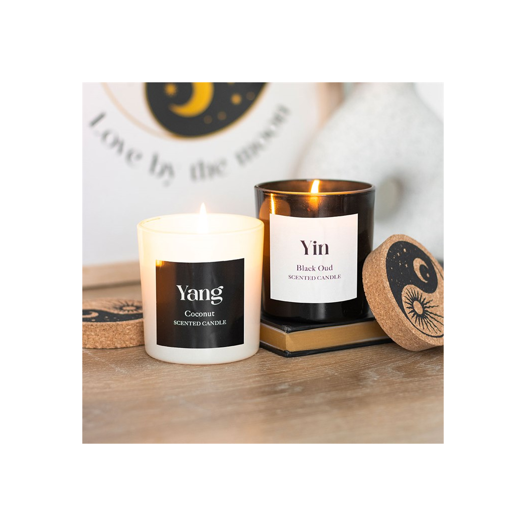Set of 2 Yin Yang Candles – Black Oud & Coconut Scented Candle Gift Set