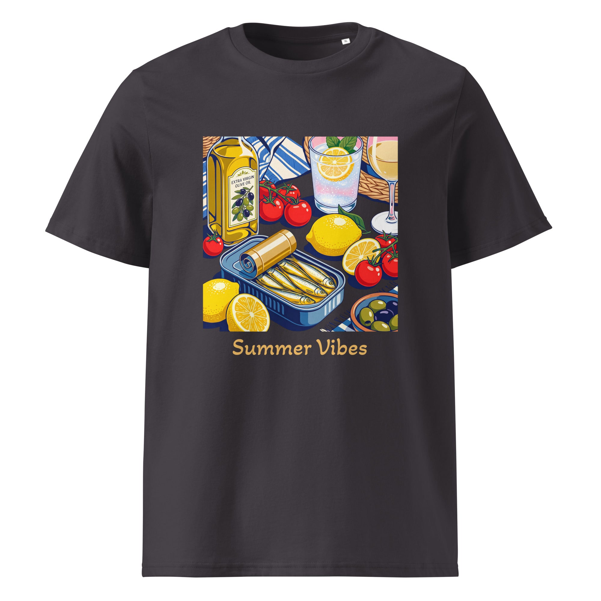 Summer Vives Unisex Organic Cotton T-shirt in anthracite
